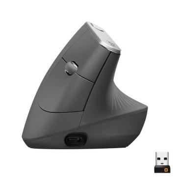 Imagem de Mouse sem fio Logitech MX Vertical Design Ergonômico, USB Unifying ou Bluetooth - 910-0...