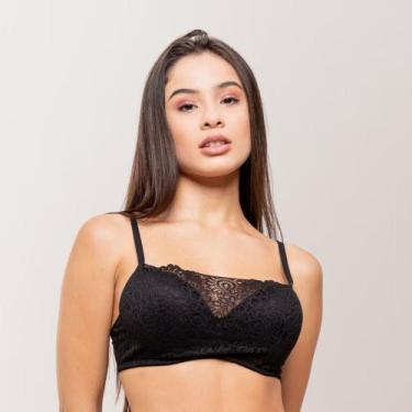 Imagem de Sutiã faixa de Renda Sustentação - Katina - Qtal Lingerie, Preto, 44