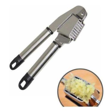 Imagem de Espremedor Amassador De Alho Inox Com Tambor Removível Luxo - Bogu