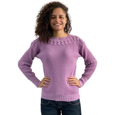 Imagem de Blusa De Frio Casaquinho Feminino  Suéter Tricot 483 - Deeyaa, U, Roxo