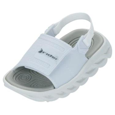 Imagem de Chinelo Infantil Menino Elastico Urbano Power Rider Kids, Branco, Cinz
