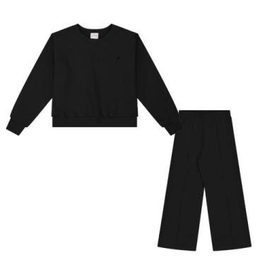 Imagem de Conjunto Infantil Menina Inverno Casaco e Calça em Moletom Felpado Pre