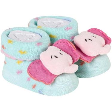 Imagem de Meia Pantufa Divertida Menina Bebê Recém Nascido Saída Maternidade Enx