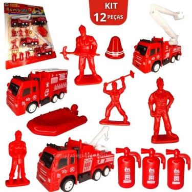 Imagem de Coleção De Carrinhos De Bombeiro Fricção Caminhão  Brinquedo - Europio