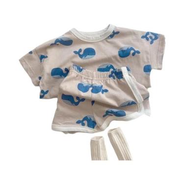 Imagem de Conjunto De Roupas Para Meninos E Meninas Com Estampa De Golfinho Em A