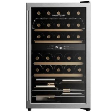 Imagem de Adega Brastemp BZB33BEBNA Dual Zone 33 Garrafas Inox com Painel Eletrônico Touch 220V