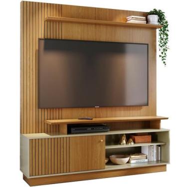 Imagem de Home Theater para Tv de 65" Porta de Correr Hades Cumaru/Opala - Madet