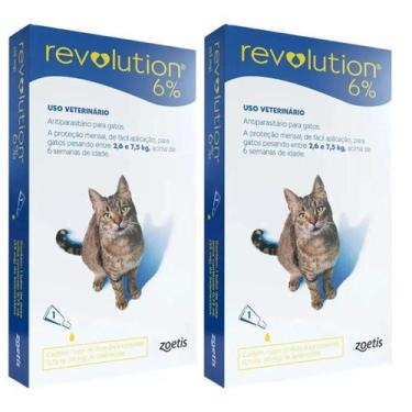 Imagem de Kit 2 Antipulgas Zoetis Revolution 6% Gatos De 2,6 A 7,5kg
