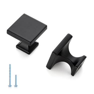 Imagem de Puxadores para armário HOME EDIT preto fosco em liga de zinco, kit com