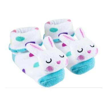 Imagem de Meia Antiderrapante Com Chocalho Bebê Infantil - Buba
