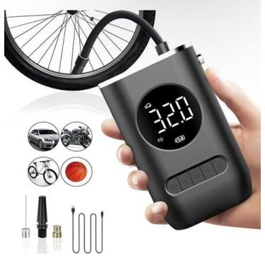 Imagem de Bomba De Ar Calibrador Digital Portatil Carro Moto Bike - Car Air Pump