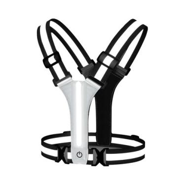 Imagem de Colete Refletivo LED Recarregável Por USB Com Faixas De Segurança Para