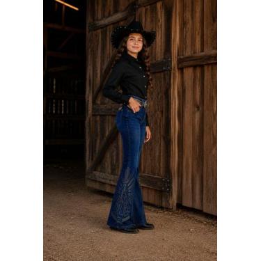 Imagem de Calça Jeans Flare Country Infantil Rodeio Agro Luxo 04 ao 16 - Doce Ci