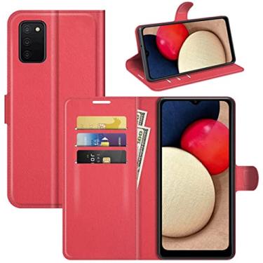 Imagem de Capa Capinha Carteira Samsung Galaxy A03s Case De Couro Flip Cover - Qaulidade TOP (Vermelho)