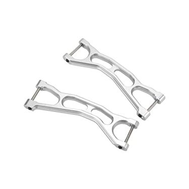 Imagem de Braços superiores traseiros dianteiros do carro RC 1/5, liga de alumínio reutilizável 2pcs reforçados RC refinado dianteiro dos braços superiores para carro 1/5 RC para TRAXXAS(Prata)