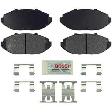 Imagem de BOSCH BE748H Conjunto de pastilhas de freio a disco de cerâmica azul com ferragens - Compatível com Ford Crown Victoria; Lincoln Town Car; Mercury Grand Marquis; FRENTE