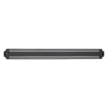 Imagem de Mimo Style Barra Magnética Para Facas, Feita de Alumínio na Cor Preta 33cm. Moderna Para Fixar na Parede, Imãs Fortes, Resistentes e Duráveis.