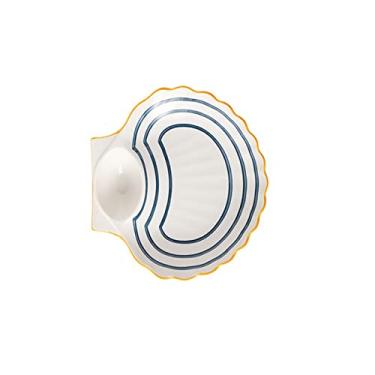 Imagem de Prato de cerâmica GUIPAIHAI para batatas fritas com prato de bolinho de ketchup com prato de vinagre dividido pratos criativos multi grade prato de camarão batatas fritas (cor: A)