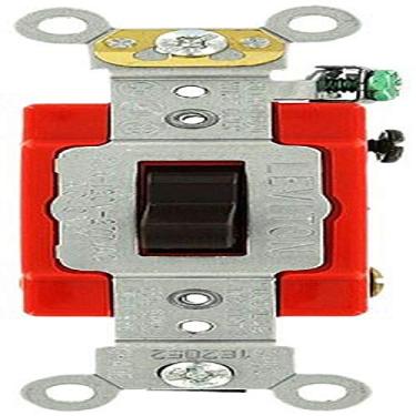 Imagem de Leviton 1224-2 20 Amp, 120/277 Volts, interruptor silencioso CA de 4 vias, grau extra pesado, auto-aterramento, traseira e lateral com fio, marrom