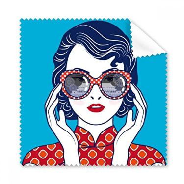 Imagem de Pano de limpeza de óculos feminino azul da cultura chinesa, 5 peças