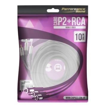 Imagem de Cabo P2 Estéreo Para 2 Rca 10 Metros