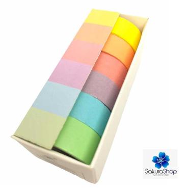 Imagem de Kit 6 Fitas Washi Tape Grande Tons Pasteis Tom Pastel Fitas Adesivas