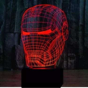 Imagem de Luminaria Led 3D, Homem De Ferro, Heroi, Vingadores 16 Cores - Avelar