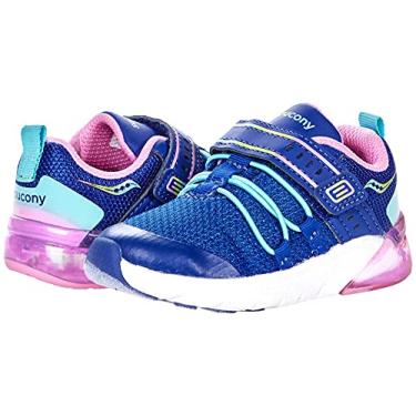 Imagem de Saucony Flash Glow 2.0 JR Running Shoe, Navy/Pink Multi, 6.5 Wide US Unisex Little_Kid