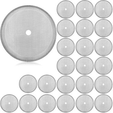 Imagem de Filtro de tela de reposição de filtro de prensa de café Filtros de tela reutilizáveis de aço inoxidável de 10 cm para 8 xícaras/34 onças/1000 ml cafeteiras de prensa francesa (24 unidades)