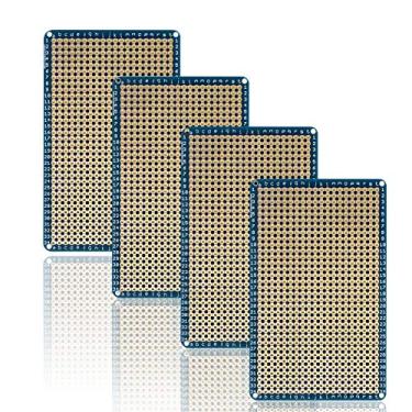 Imagem de Treedix 4 peças placa universal de pão soldável placa de proteção de protótipo PCB dupla face estanhado furos banhados a ouro compatível com kit Arduino Raspberry Pi Shield protótipos e testes