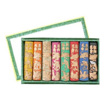 Imagem de XIALON 8 peças de tinta colorida em bastão de tinta chinesa tradicional caligrafia pintura blocos de tinta