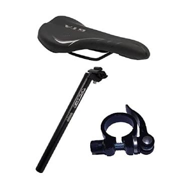 Imagem de Kit Banco Selim Anatômico Mtb Speed C/Canote E Blocagem Gta