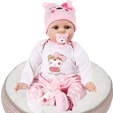 Imagem de Boneca Bebê Reborn – Bonecas Realistas de Silicone de 55,88 cm, Recém-nascidas, Presente para Crianças de 3 a 10 Anos
