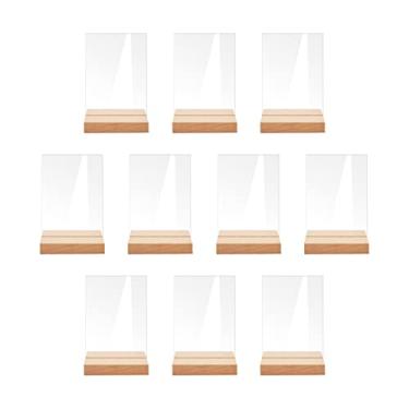Imagem de Vaveren 10x Cartões de Acrílico Transparente com Suporte de Suporte Cartão de Lugares Escritos à Mão Pratos de Acrílico, retângulo