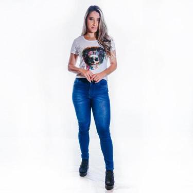 Imagem de Calça Jeans Visceral Feminina Skinny  Bolso Recorte Conforto