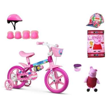 Imagem de Bicicleta Infantil Aro 12 Peppa Pig Com 8 Itens - Kall Bike