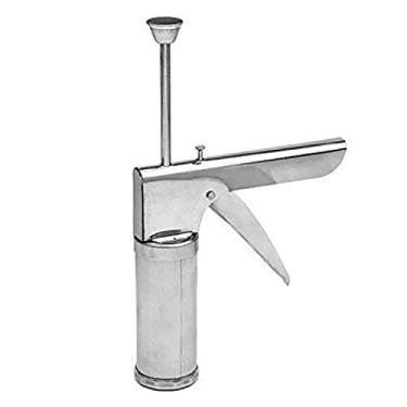 Imagem de G & D Prensa de cozinha de aço inoxidável Bhujia Maker Macarrão Chakli Maker Sev Maker Farsan Maker Gathiya Maker Prata