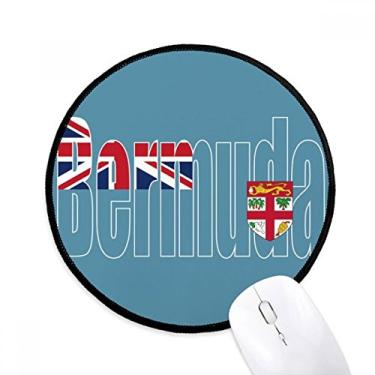 Imagem de DIYthinker Tapete de mouse com nome da bandeira do país da Bermuda para mesa de escritório tapete redondo para computador