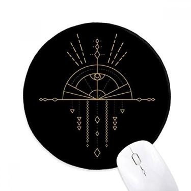 Imagem de DIYthinker Ventilador geométrico padrão totem tapete de mouse alienígena desktop escritório tapete redondo para computador