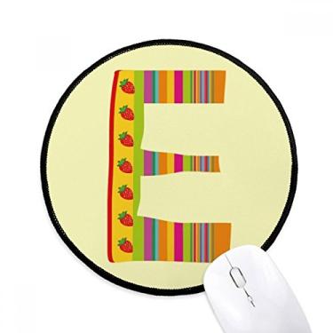 Imagem de DIYthinker E Alfabeto Morango Frutas Padrão Bonito Mouse Pad Desktop Escritório Tapete Redondo para Computador