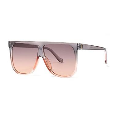 Imagem de Óculos de sol quadrados grandes de uma peça para moda feminina uv400 óculos de sol masculinos lentes transparentes, 5, tamanho único