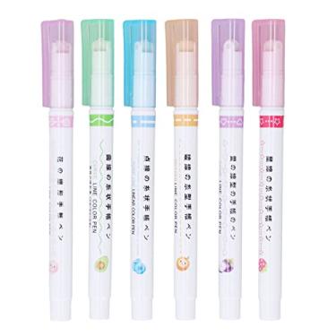 Imagem de Marcadores de Contorno de Rabiscos, 6 Cores, 6 Formas de Curvas Diferentes, Escrita Fluente, Caneta de Contorno de Grande Capacidade para álbuns de Recortes DIY, Pintura de Notas de Estudante