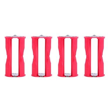 Imagem de Adaptadores de bateria de tamanho AAA para C,suportes de bateria port¨¢til 4pcs Conversor de bateria paralelo de tamanho 4AAA para C Casos de suporte de adaptador Caixa vermelha para eletr?nicos,