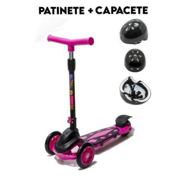 Imagem de Kit Patinete Infantil Idade 4 5 6 7 Anos 35 Kg Capacete - Dm Toys