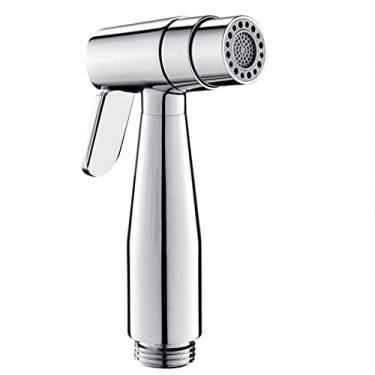 Imagem de LIDON Pulverizador de bidê para pano de vaso sanitário pulverizador de fraldas para pia de banheiro pulverizador de bidê de latão mangueira de bidê de banheiro modo duplo com mangueira de 3m G1/2 torneira dupla para pia, prata A (cor: prata B)