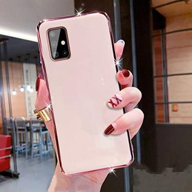 Imagem de Capa de telefone de silicone de revestimento de luxo para Samsung Galaxy S22 S21 S20 FE 5G S10 Lite S9 Plus Note 10 9 8 20 Ultra Capa traseira dourada, rosa, para S22 Ultra