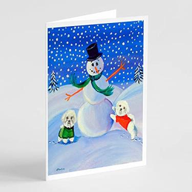 Imagem de Caroline's Treasures 7145GCA7P boneco de neve Bichon Frise Cartões e Envelopes Pacote com 8, 7 x 5, multicolorido