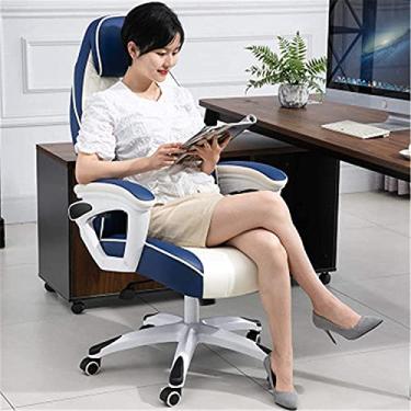 Imagem de cadeira de escritório Cadeira de jogos competitiva Cadeira de computador Cadeira giratória reclinável multifuncional Cadeira de mesa Cadeira de escritório Cadeira de escritório (cor: azul1, tamanho: