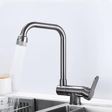 Imagem de Torneira de cozinha dobrável Torneira giratória de água quente com janela baixa Torneira misturadora de cozinha de manípulo único,C