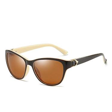 Imagem de Óculos de Sol Feminino Aoron Luxuoso Com case Uv400 (Beige Tea)